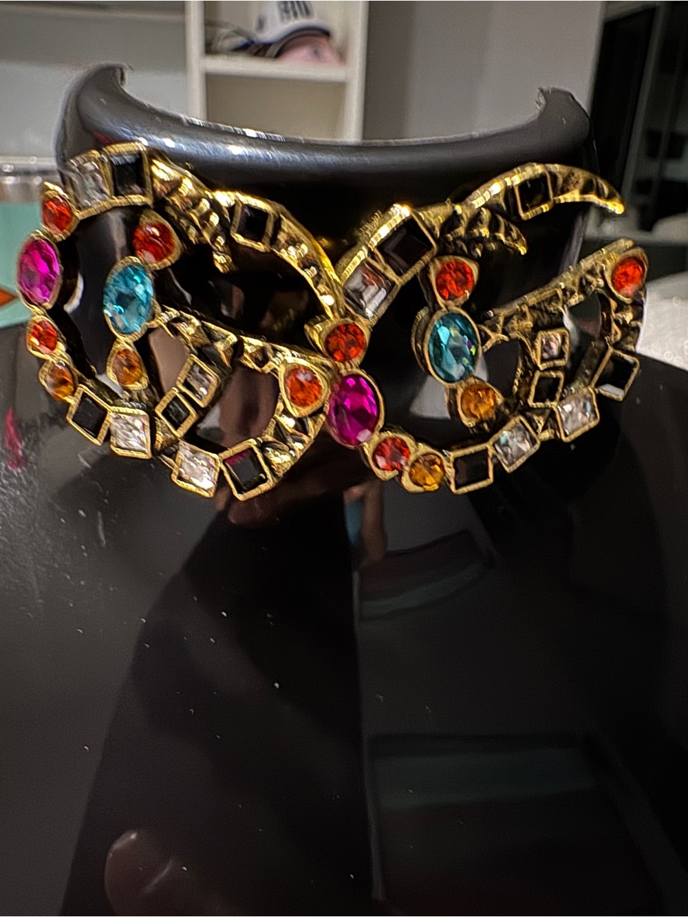 Designer-style Crystal Double-G Statement Earrings